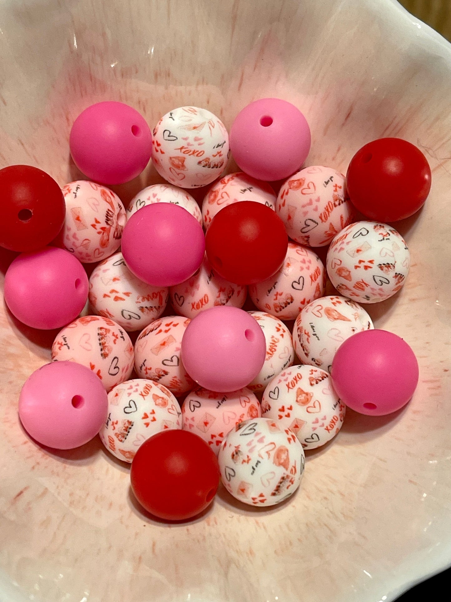 Vintage Valentine Printed 15mm Round