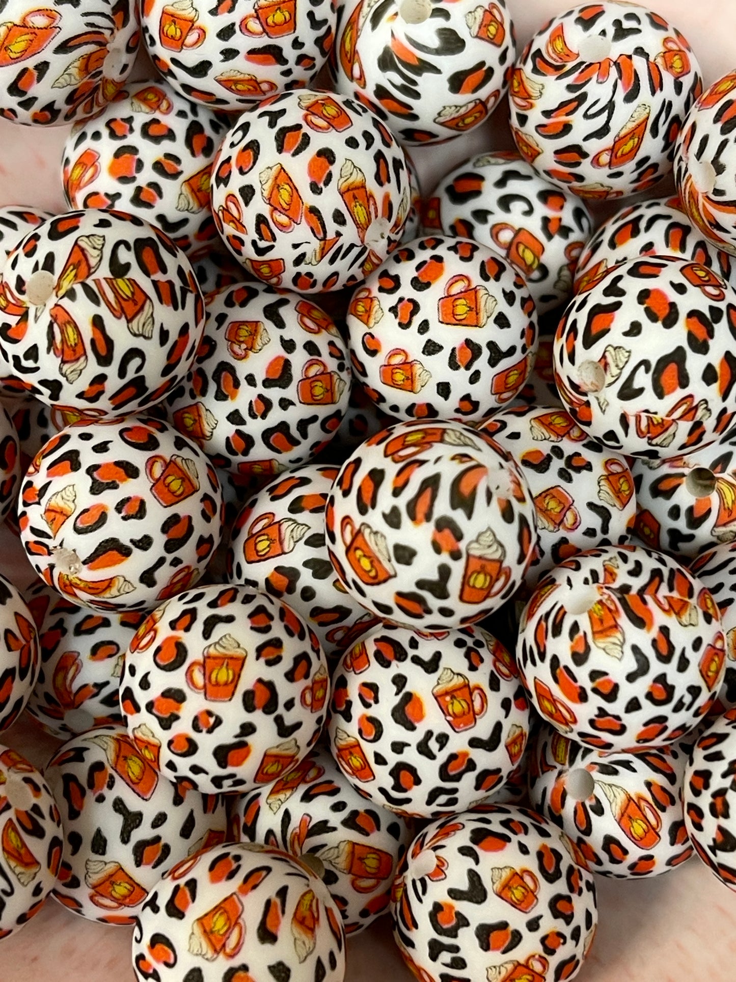 Fall Leopard Latte Printed 15mm Round