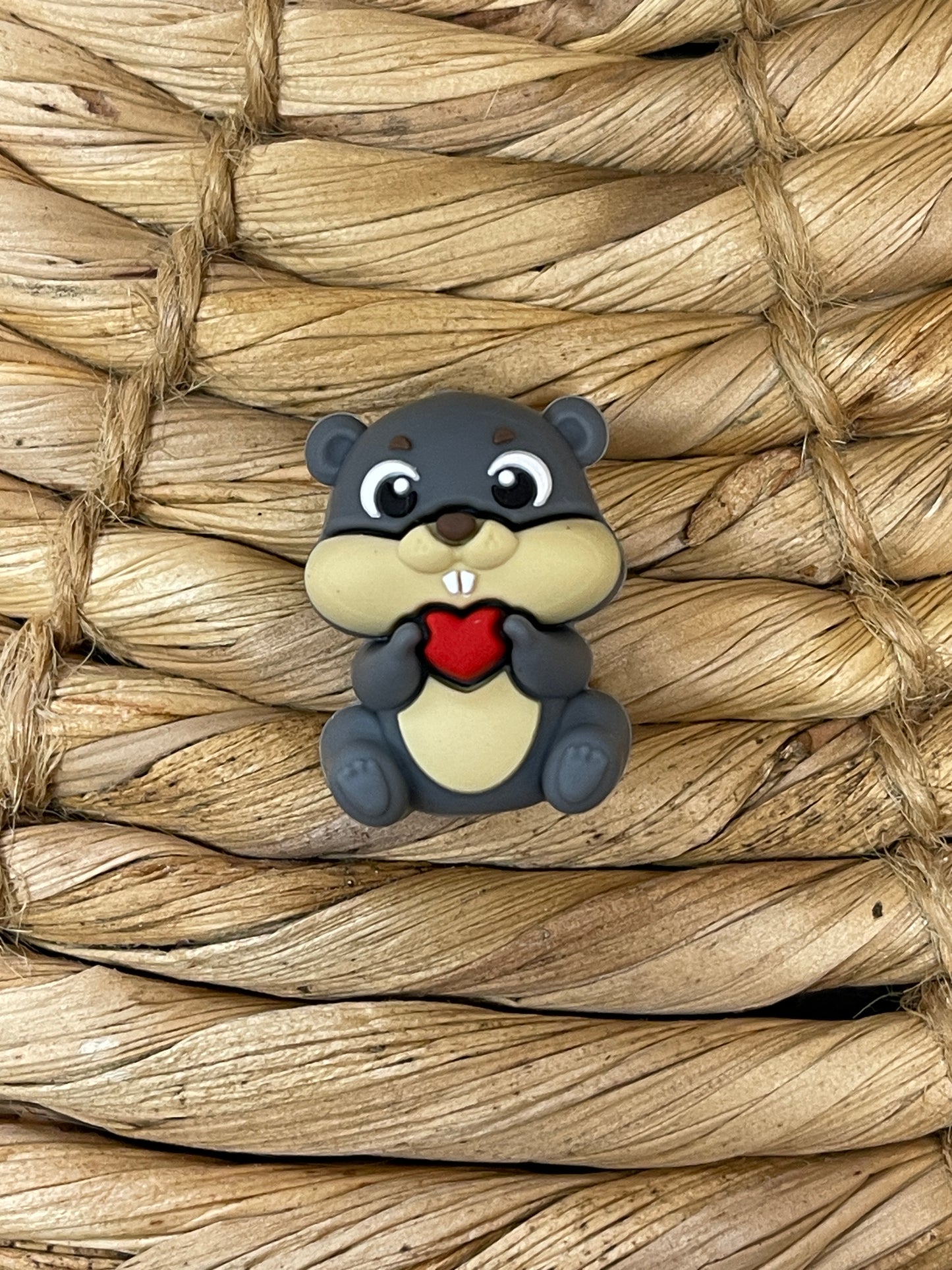 3D Squirrel Heart Silicone Focal