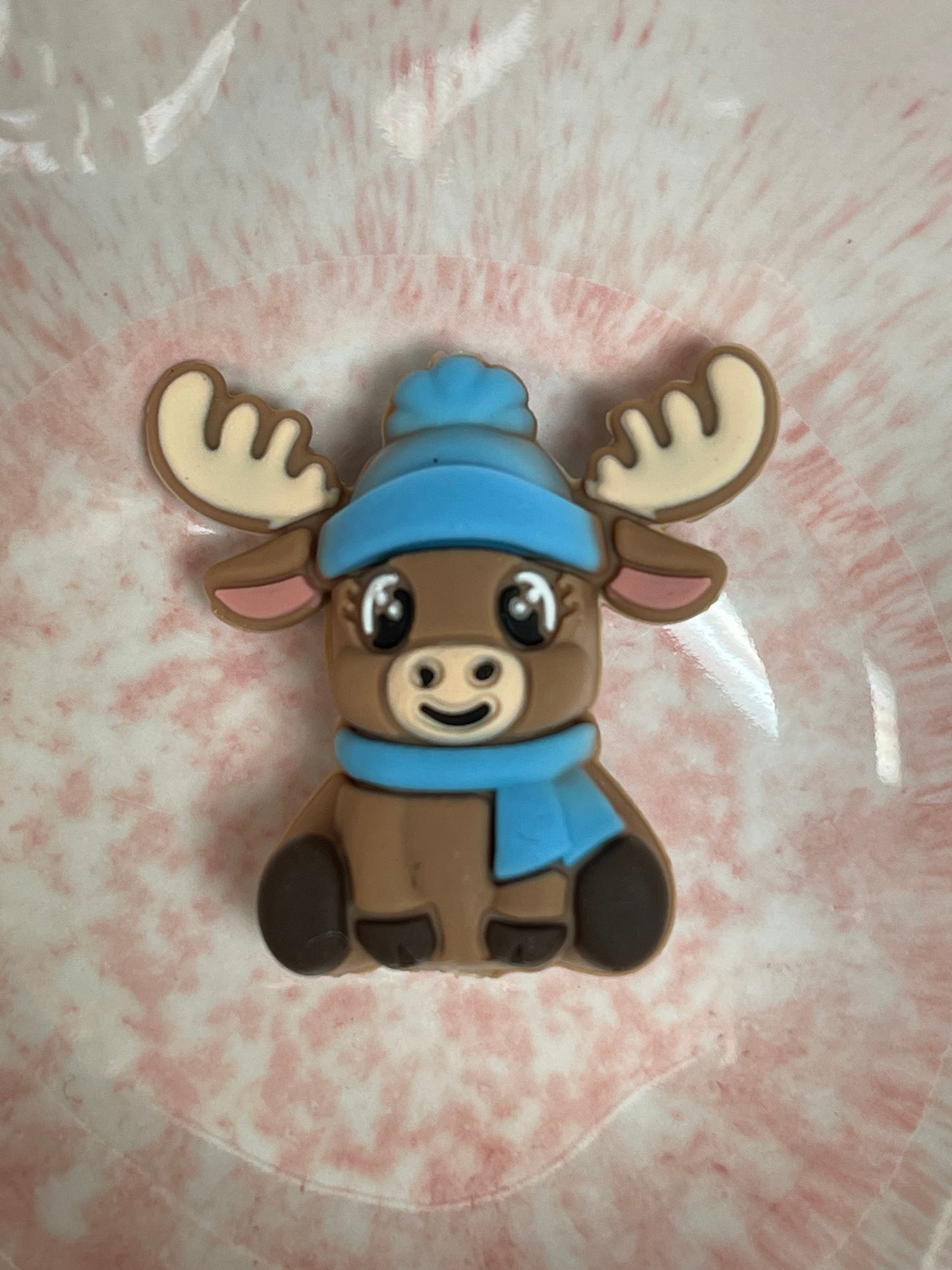 3D winter Moose Silicone Focal Beads