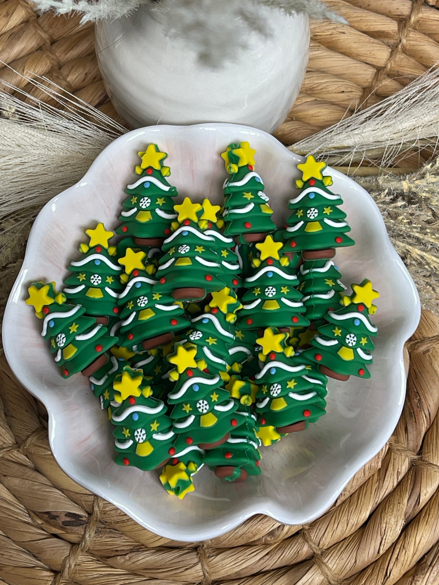 3D Christmas Tree Silicone Focal Beads