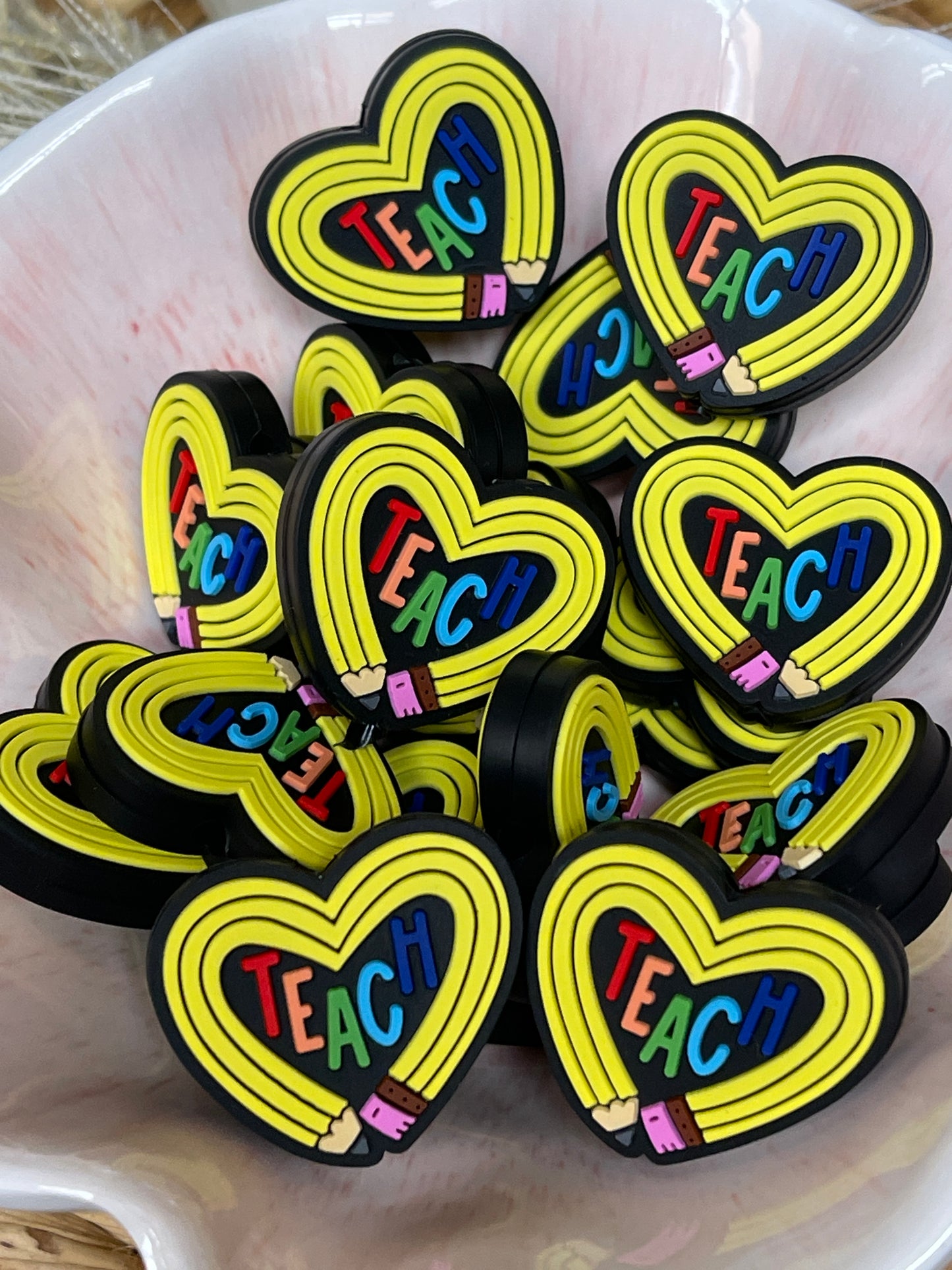 Teacher Pencil Heart Focal
