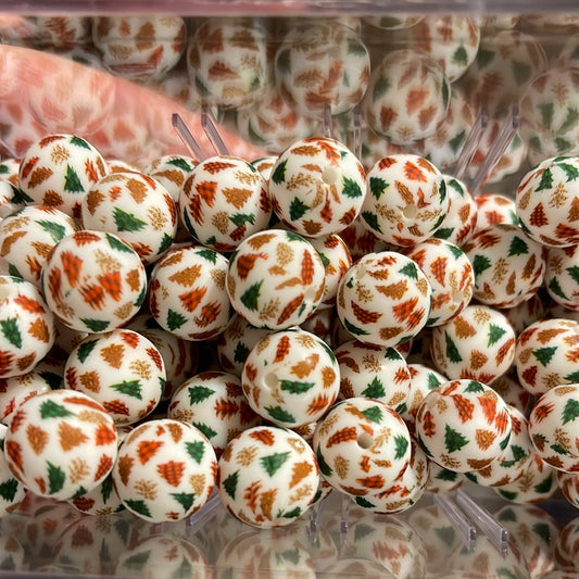 Christmas Trees Printed 15mm Round