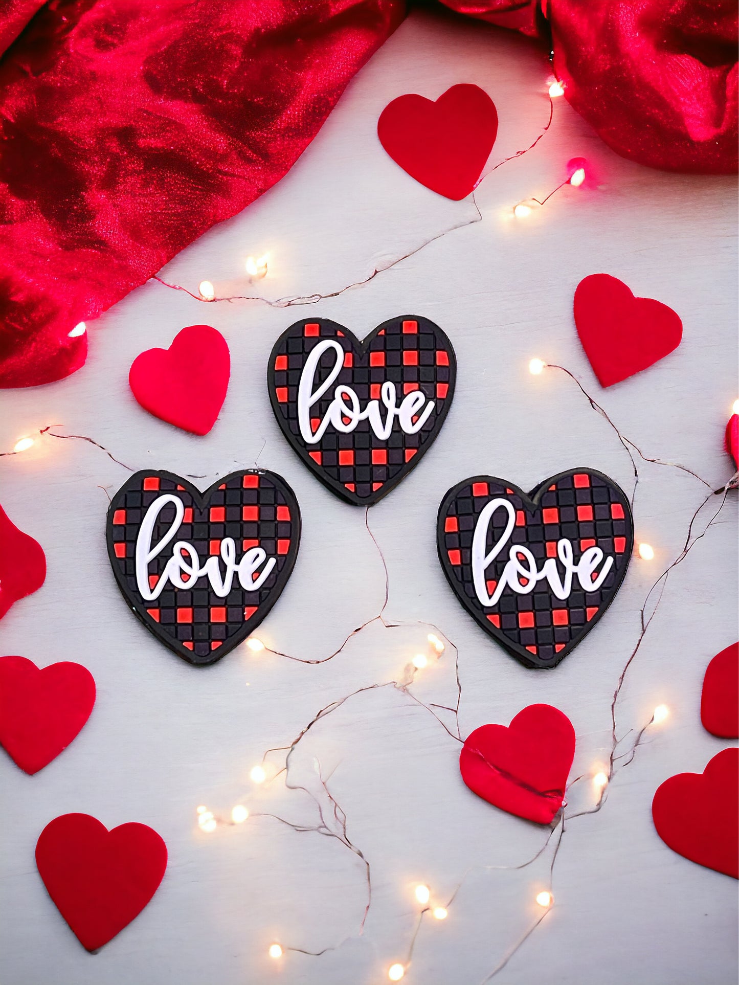 Plaid LOVE Heart Valentine Focal