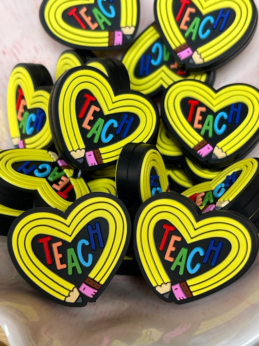 Teacher Pencil Heart Focal