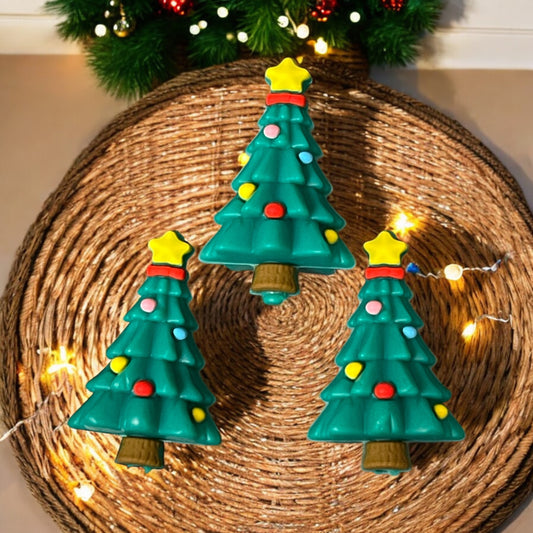 3D Green Christmas Tree Silicone Focal Beads