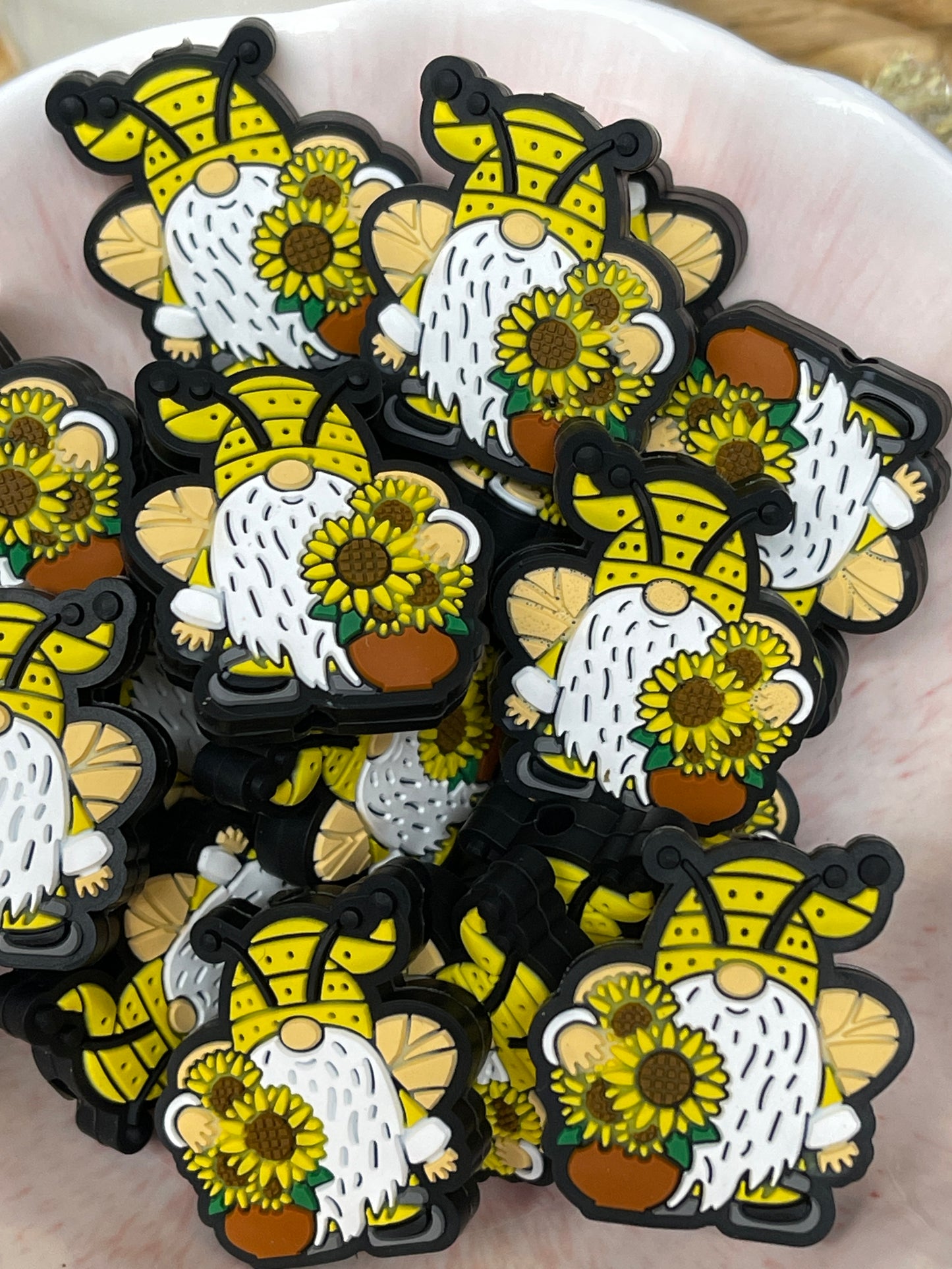 Sunflower Bee Gnome Focal