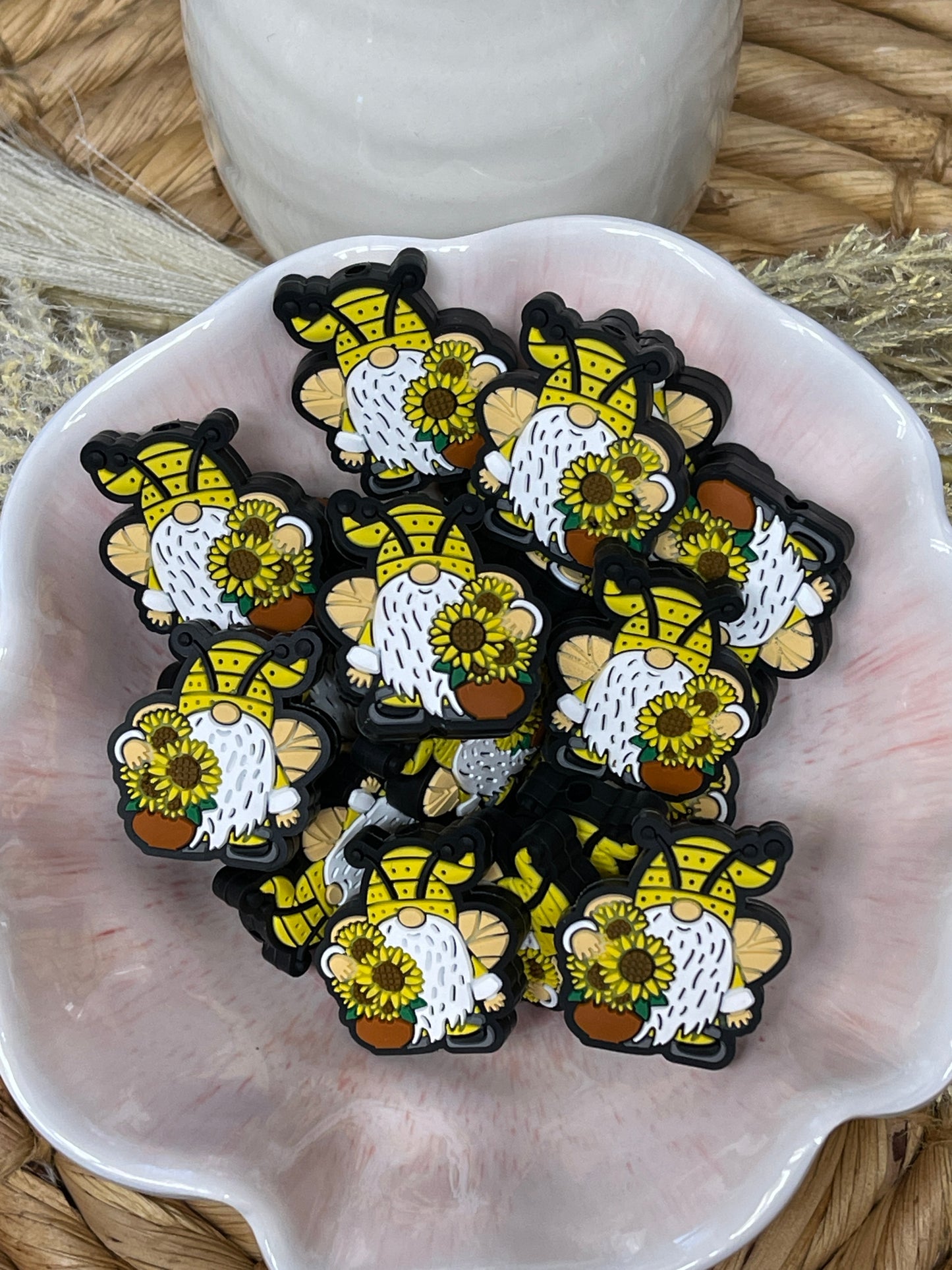 Sunflower Bee Gnome Focal
