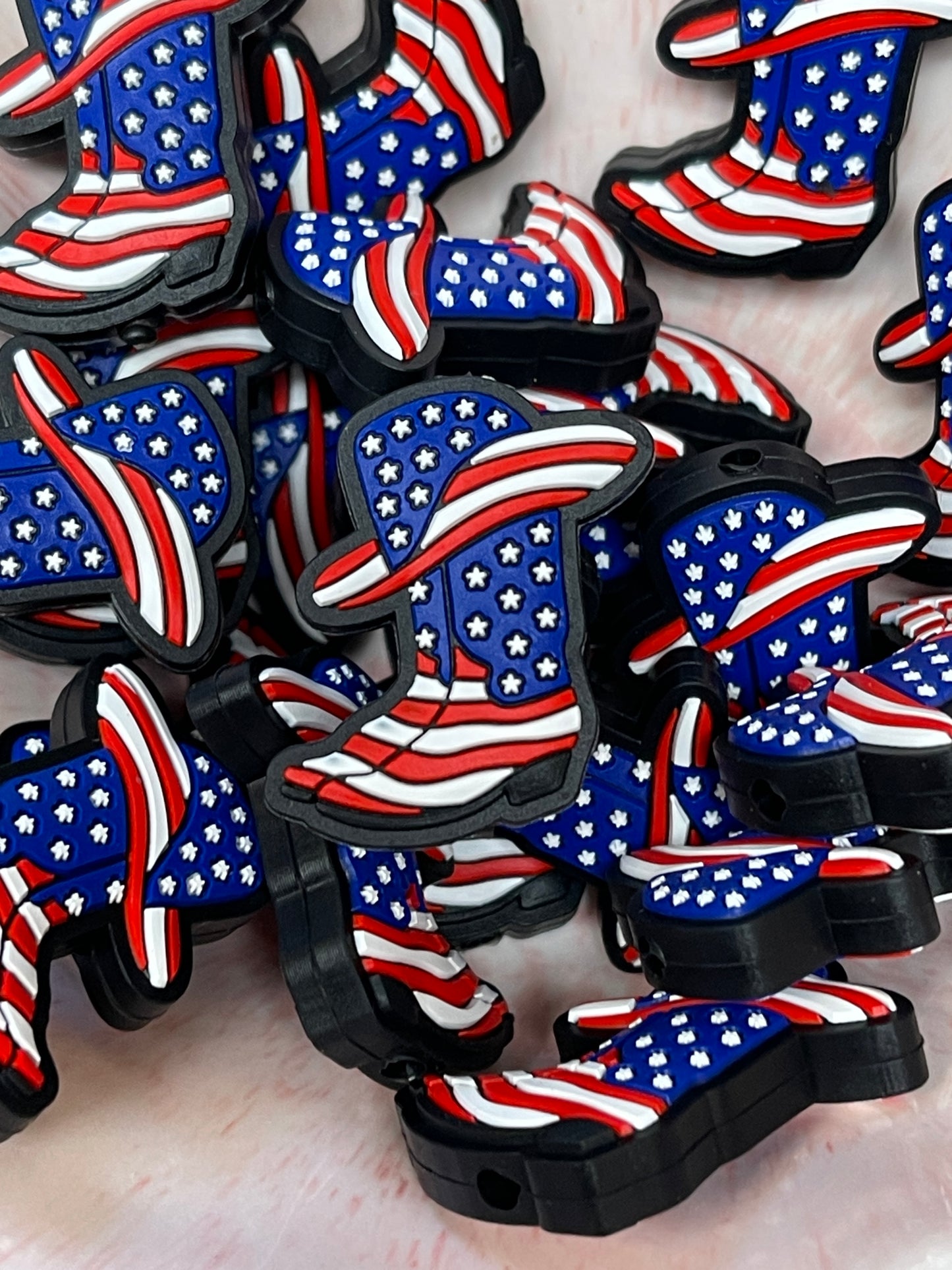USA Cowboy Boots Flag Focal