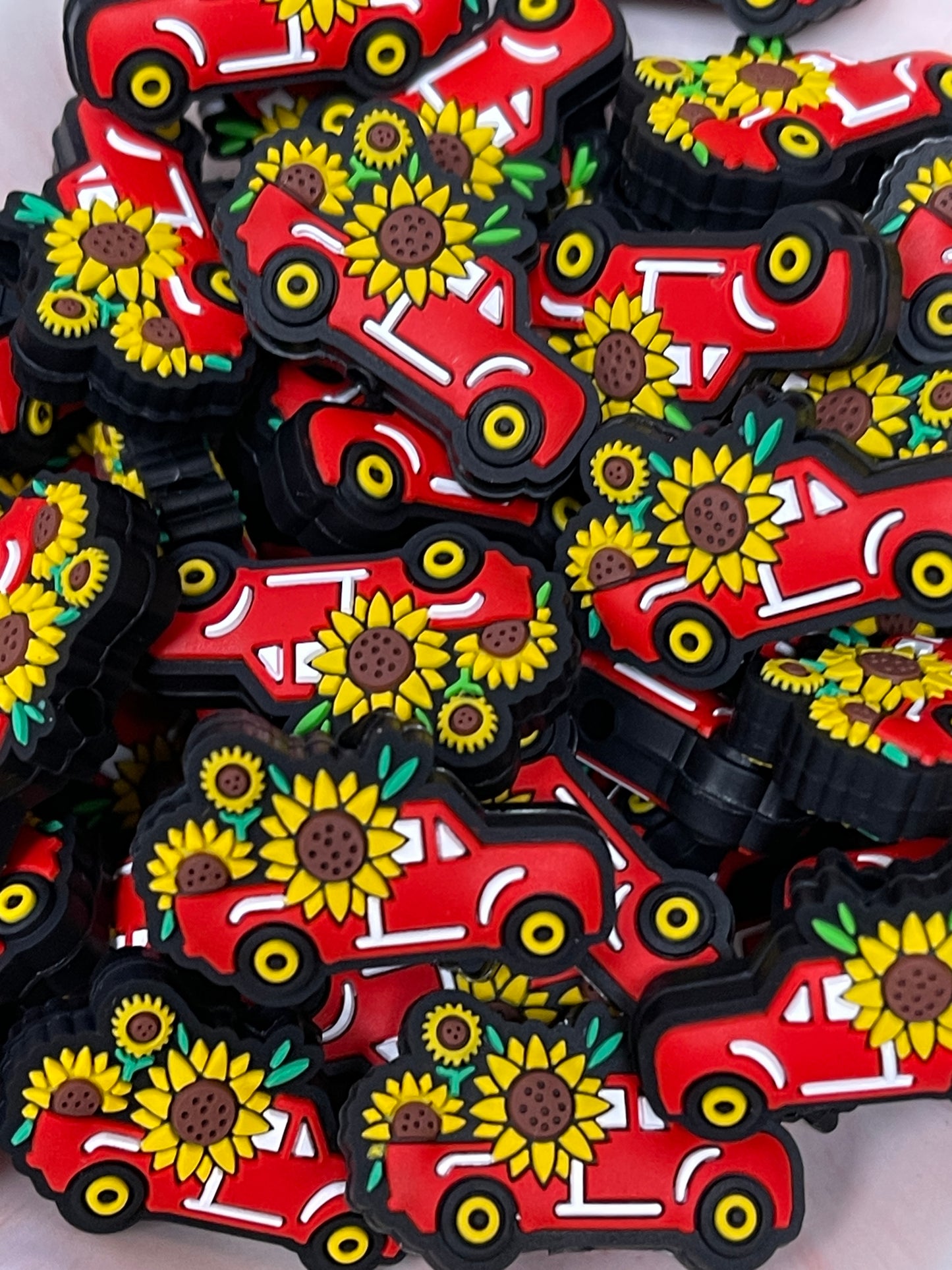 Sunflowers and Red Truck Focal
