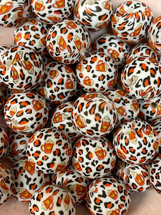 Fall Leopard Latte Printed 15mm Round
