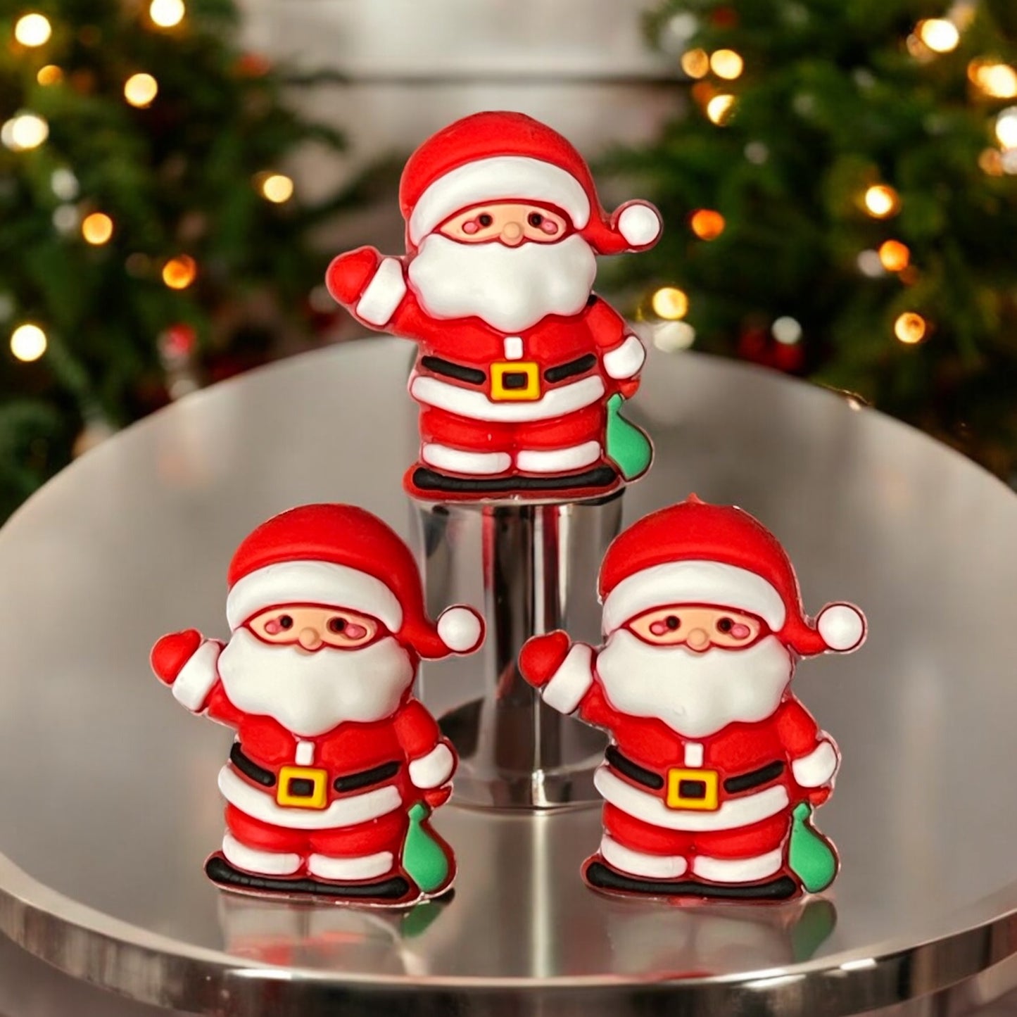 3D Santa Clause Silicone Focal Beads