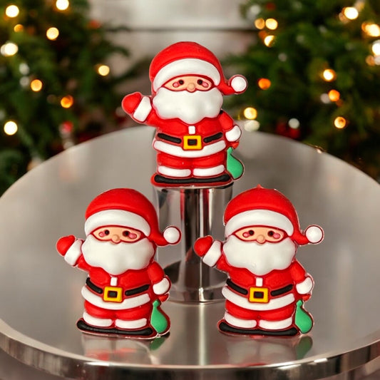 3D Santa Clause Silicone Focal Beads