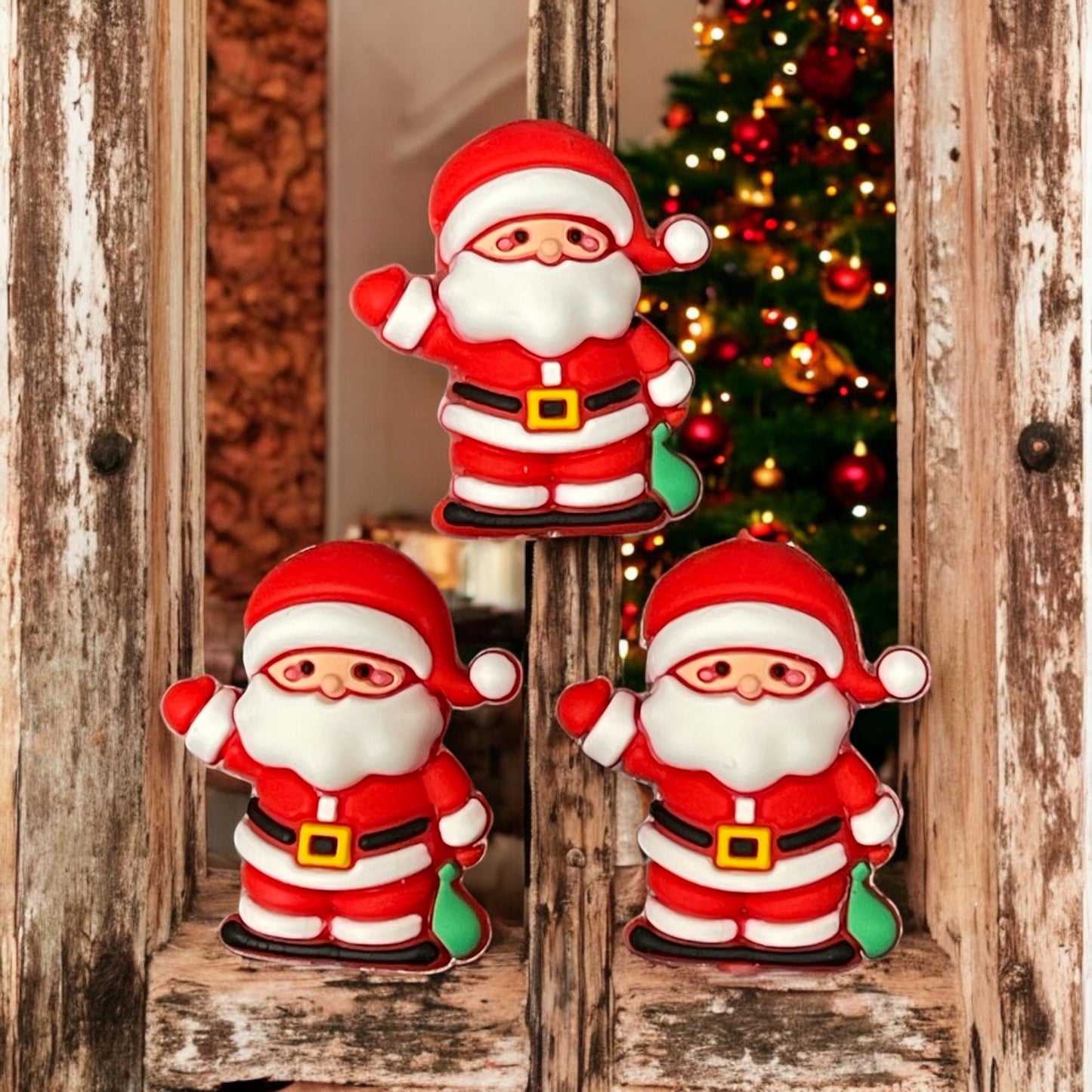3D Santa Clause Silicone Focal Beads