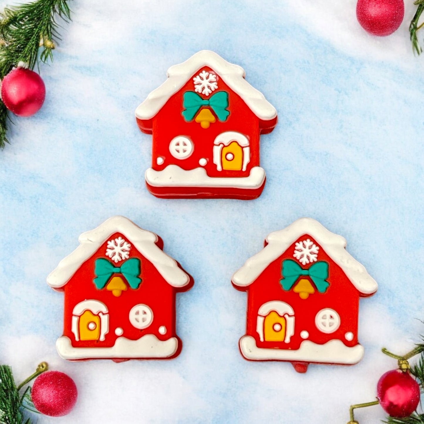3D Candy House Silicone Focal Beads