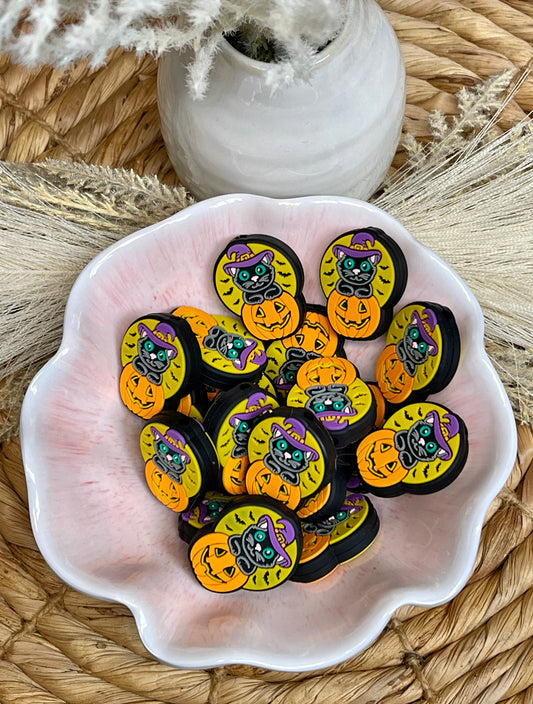 Halloween Pumpkin Kitty Focal