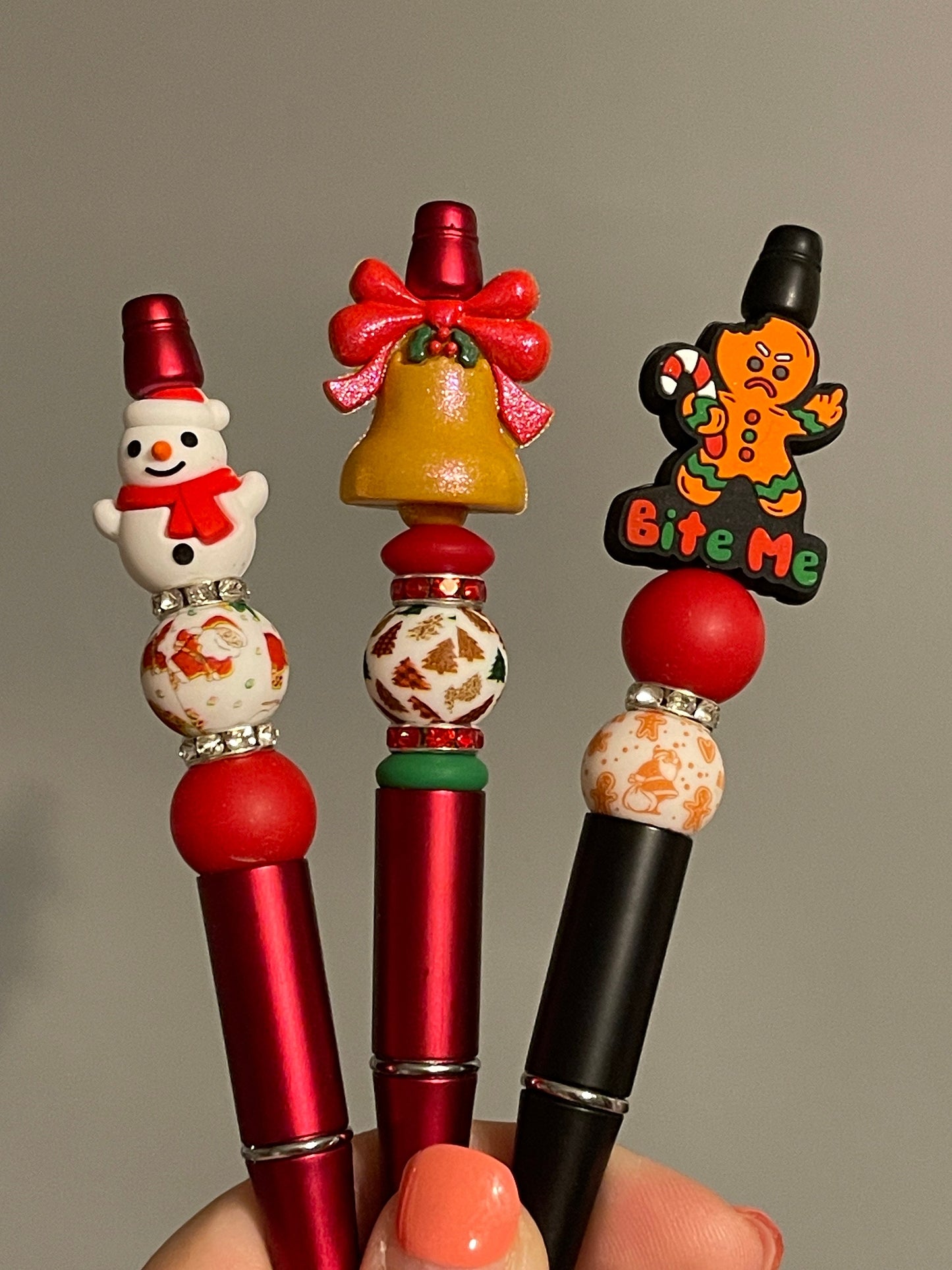 3D Jingle Bells Silicone Focal Beads