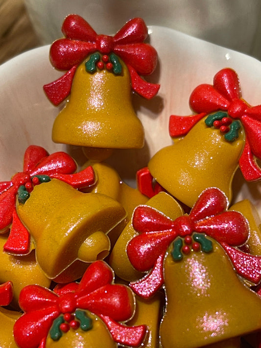 3D Jingle Bells Silicone Focal Beads