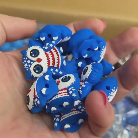 3D Red, White and Hoot Owl Focal